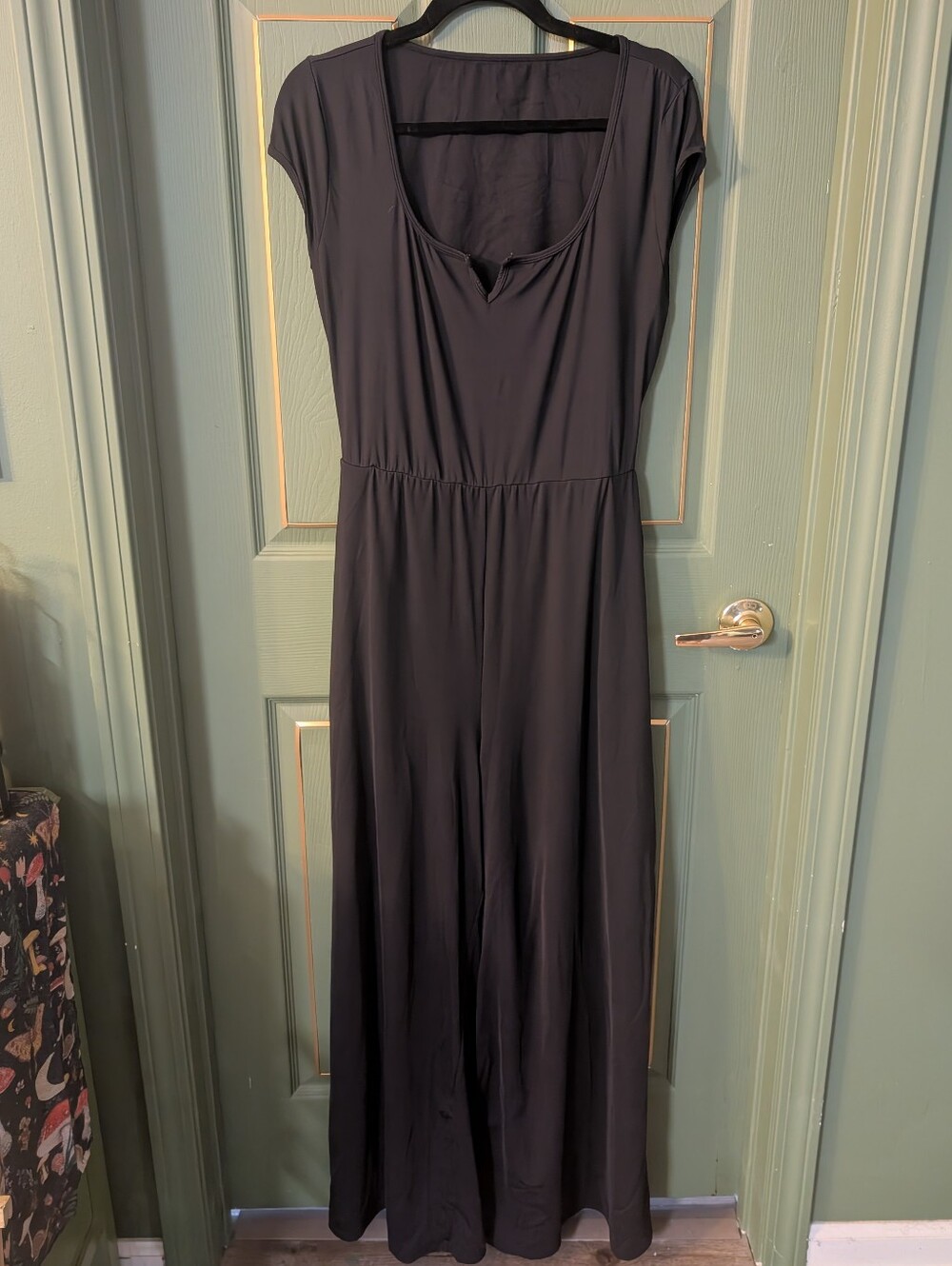 HALARA Black Jumpsuit Wide-Leg Cap Sleeve